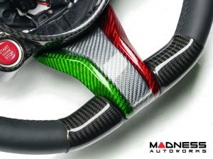 Alfa Romeo Stelvio Steering Wheel Trim - Carbon Fiber - Lower Decal Trim - QV Model - 2020+ models - White Candy